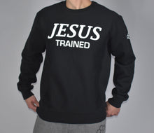 Load image into Gallery viewer, Jesus Trained Sweatshirt Black &amp; White