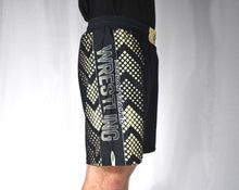 Load image into Gallery viewer, Black and Gold Wrestling Shorts