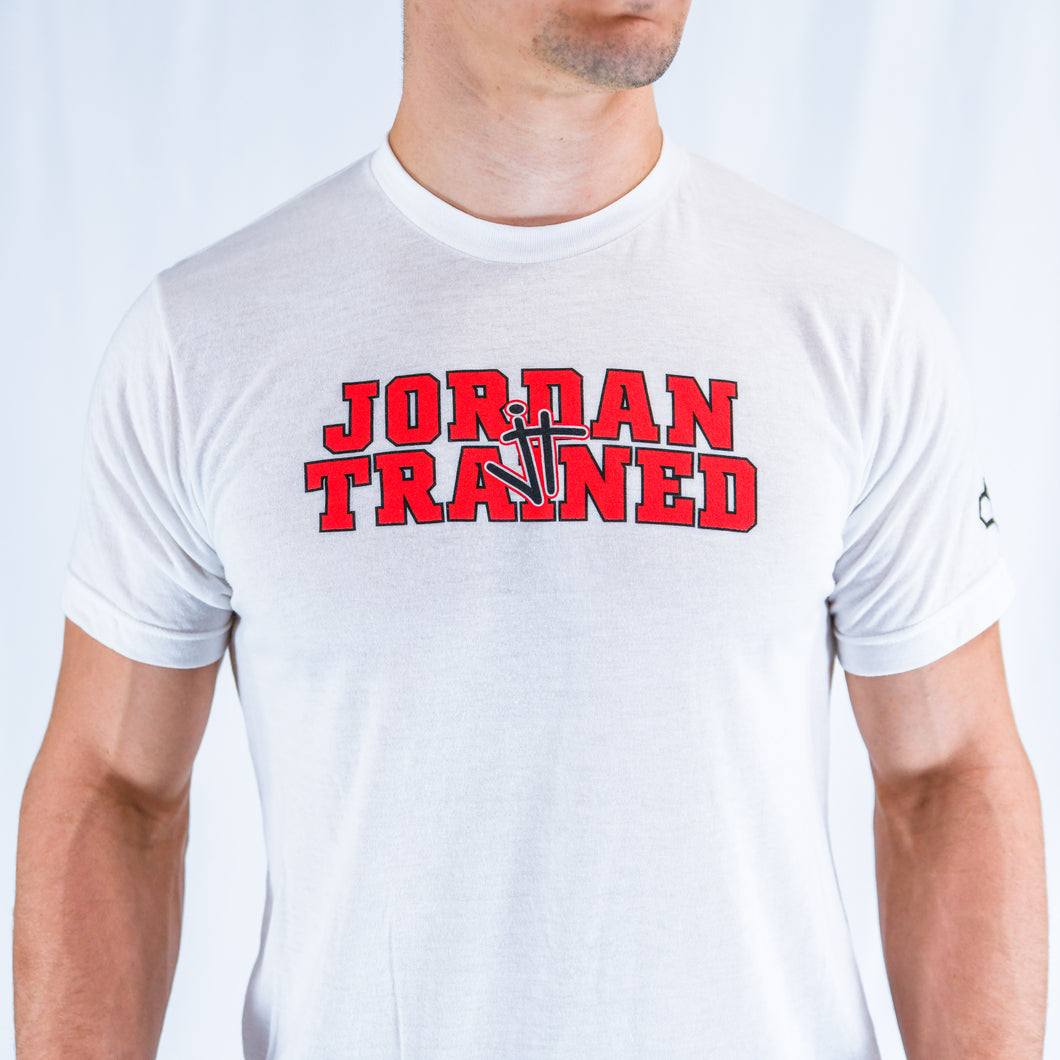 White and Red Jordan Trained t-shirt